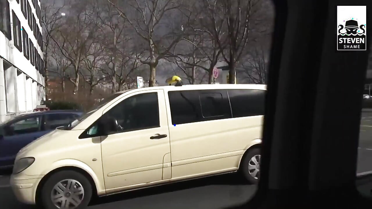 Horny milf fucked in car: threesome in parking lot: melina pure! Steven shame