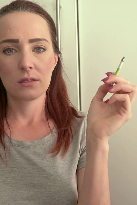 Cute Brunette Smoking in a Tight Top