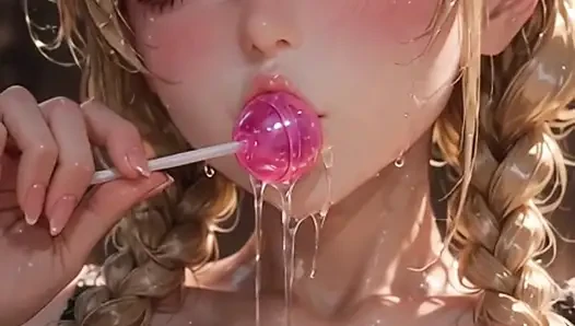 Lollipop licking compilation, 3d anime