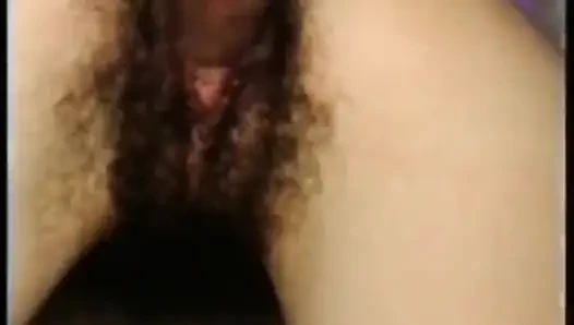 Hairy hottie getting fucked in her holes