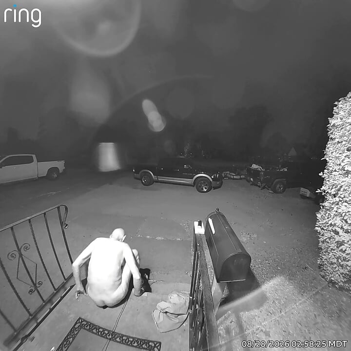 Solo dildo play in front yard. Exposed for all to see.