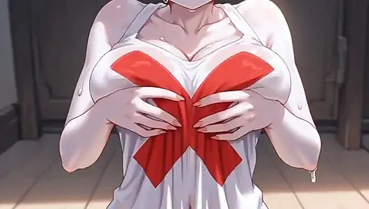 Девушка с белым призраком мастурбирует и слюни с удовольствием