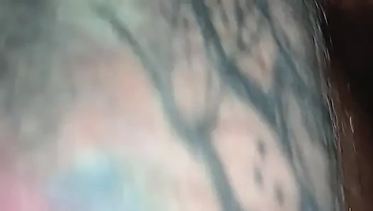 Black mother-in-law gets fucked without a condom, loves to be filled with milk