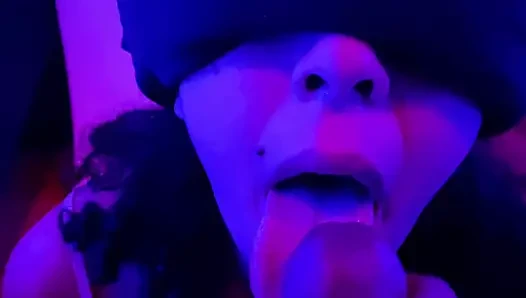 Latina gives best sloppy blowjob and swallows cum