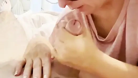 Just a Stepmom Getting Soaking Wet and Fucked Then Sucks Him Till He Blows