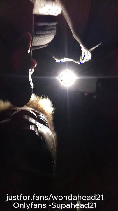 BBC Worship at Night: Risky Public Blowjob & Throat Fuck