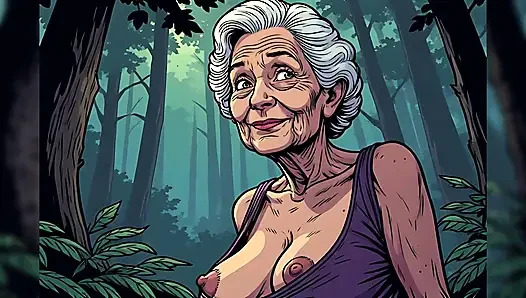 Nenek Kartun Topless