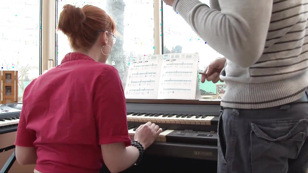 Ginger teen gets fucked by her piano teacher