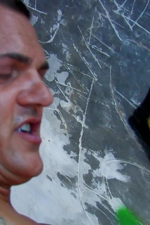 Hottie sucks a huge cock then gets fucked on both holes to a mouth cumshot