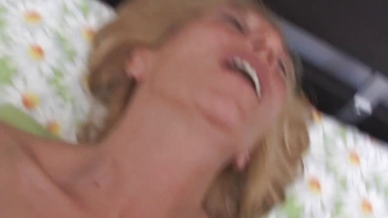 Blonde MILF with big boobs begs for a cock