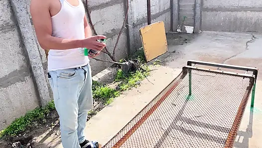 A bored girl at home called a neighbor boy for sex