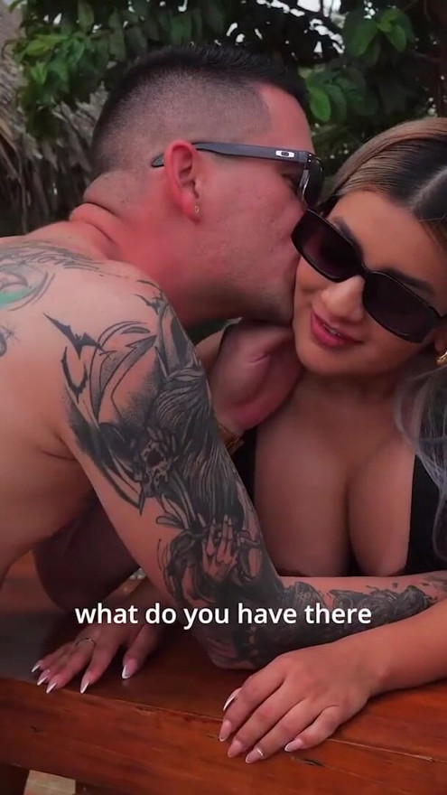 Husband cheats on his wife with a young Colombian blonde he met at the resort, outdoor sex! Naty Delgado | Clip 1