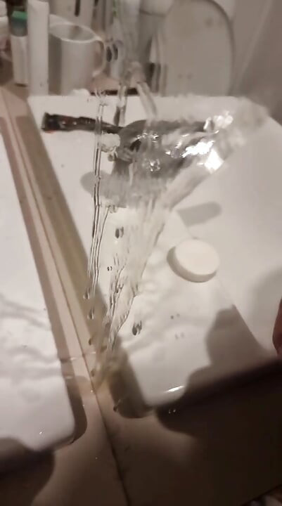 Daddy cums hard 4 twink boy on mirror after edging