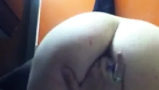 Chav Bird Fingers Pussy and Ass At Work
