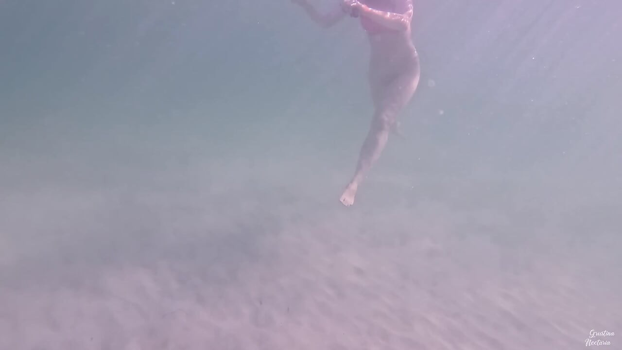 Amateur long legs perfect body girl's relaxing underwater swimming ASMR POV