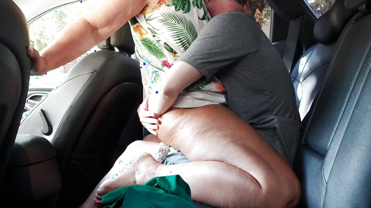 Stepmom rides her stepson in the car in public