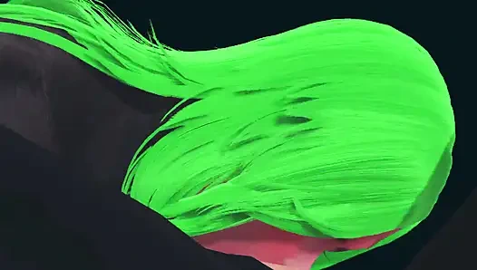 My Hot Green-Haired Girl B. E. - 3D Animation