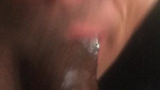 Gagging on a BBC while getting mouth fucked