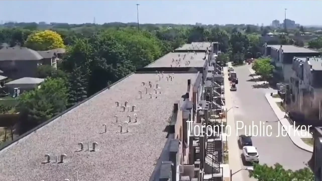 Jerking on my balcony over Toronto skyline and Hwy 401