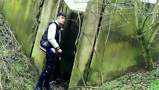Autumn Jerk off Under the Bridge - From Soft Cock Till Cum