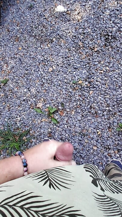 Risky handjob public
