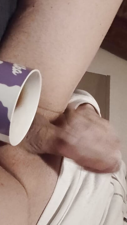 I dip my cock in the hot coffee