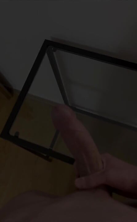 Fresh Cum on a Glass Table