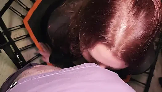Hot Chubby Stepmommy in Tight Leggings on a Trampoline Gets a Hard Cock in Her Mouth and Pussy