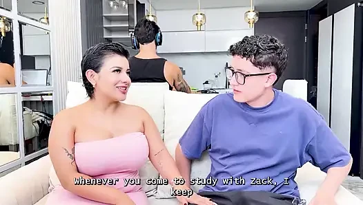 I Fuck My Best Friend's Big Ass Stepmom While He Plays Video Games - Naty Slim