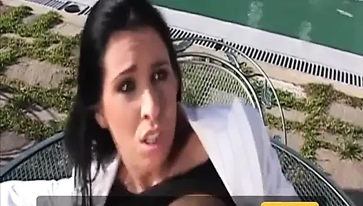 Randy pilot fondles sexy brunette in the cockpit