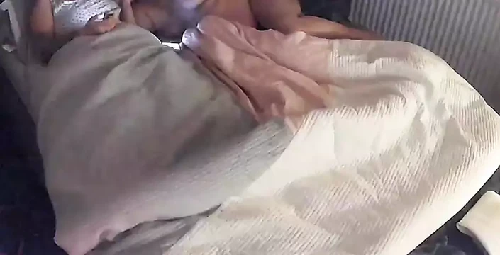 Step son naked in bed with step mom