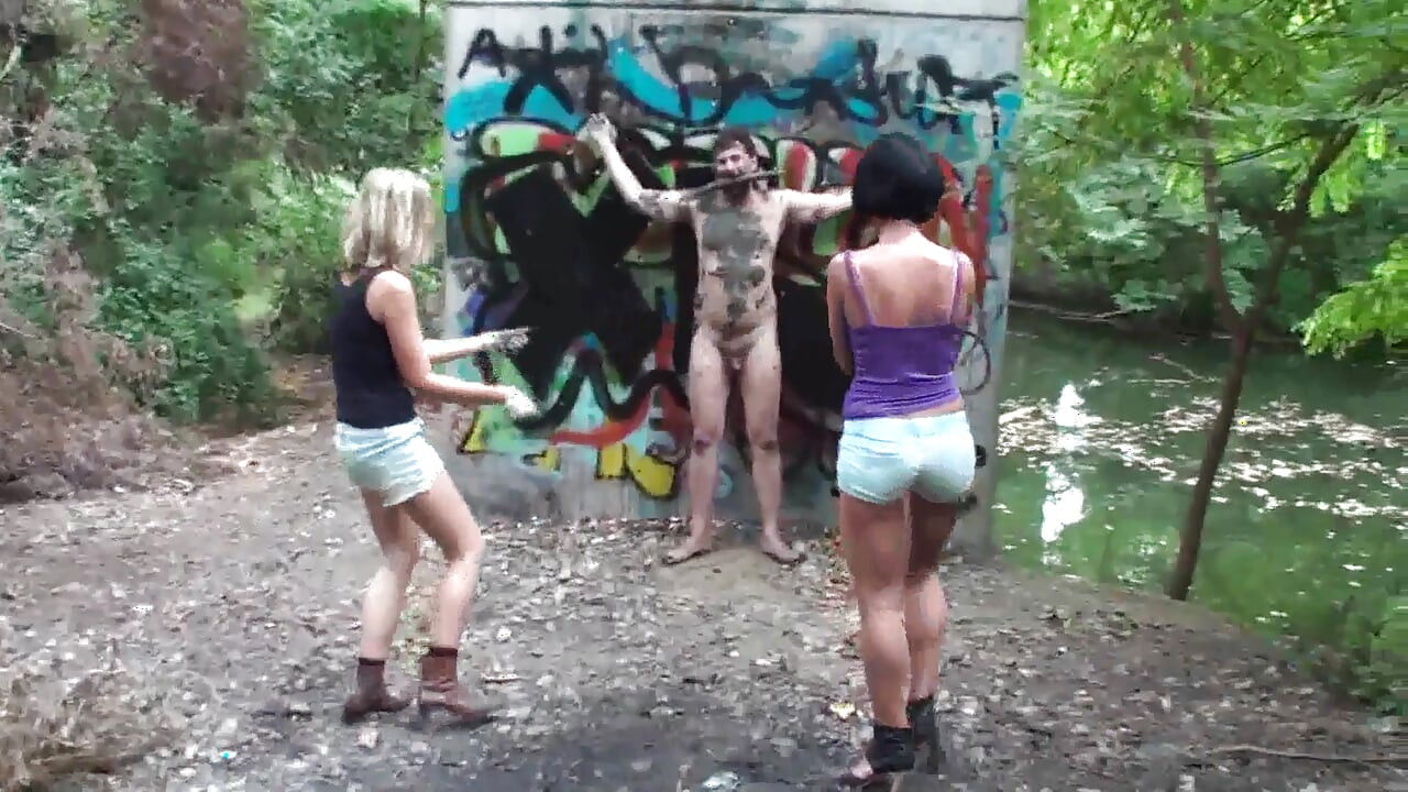 Sadistic dirt play in the woods
