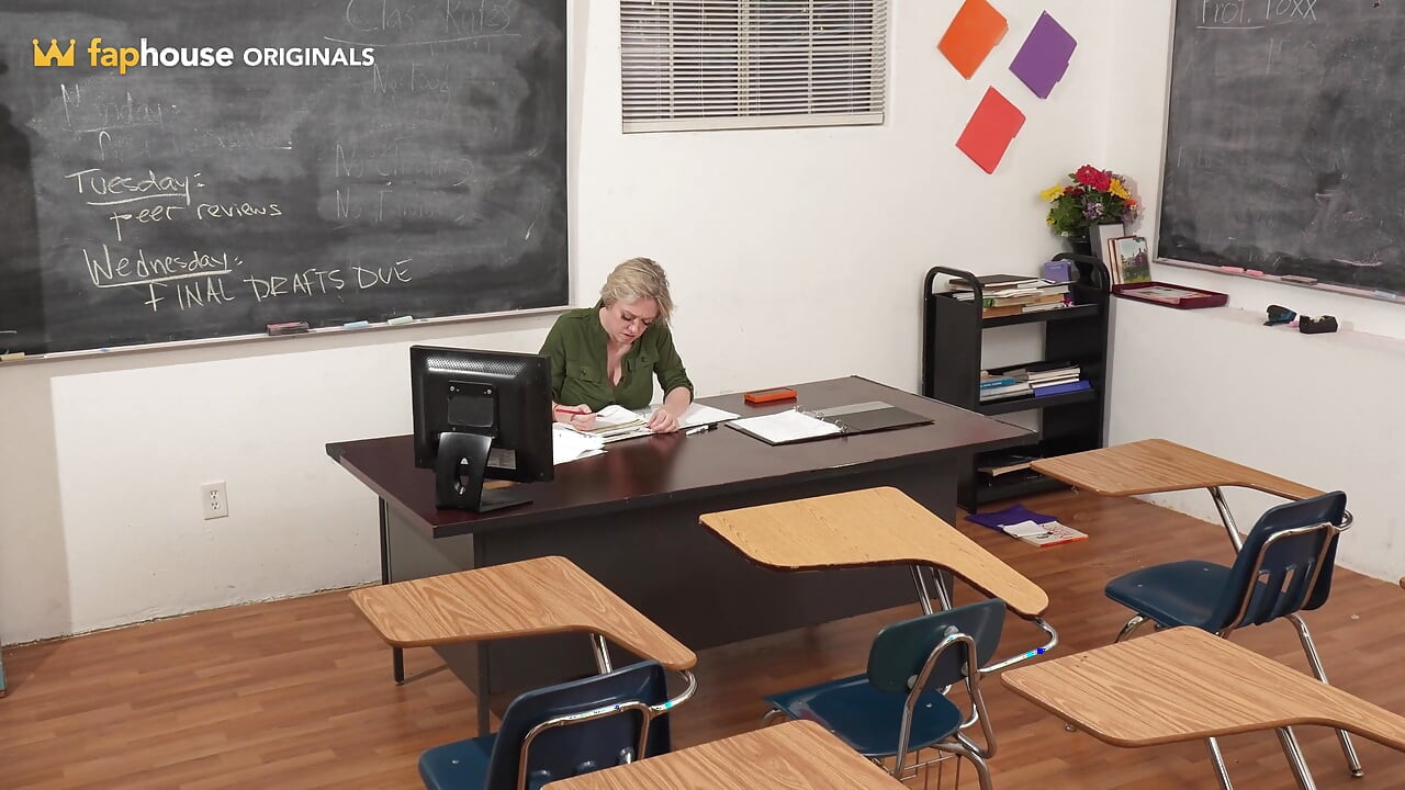 Naughty Teacher Caught Masturbating in Class