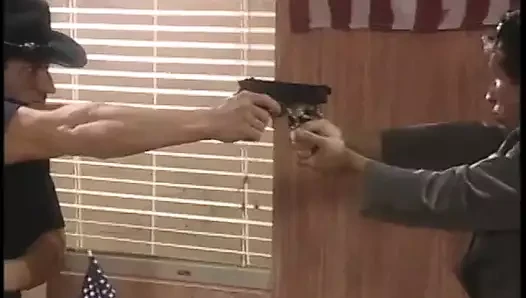 Randy cock sucking slut getting dp with cock and toy the gets face jizzed