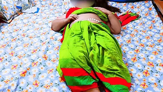 My sister-in-law looks great in a saree today.