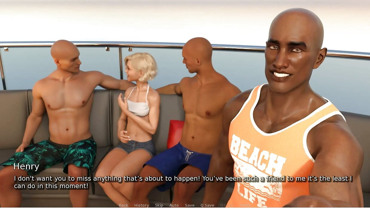 My Hotwife - Gameplay - Roleplay - Wife Fucked in Yacht by BBC and Pussy Double Penetrated by Two Cocks