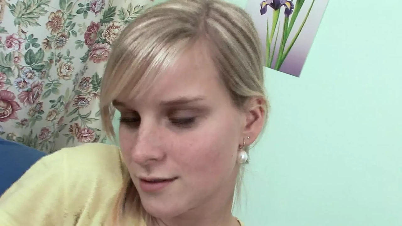 Stunning blonde girl with amazing boobs fucking hard