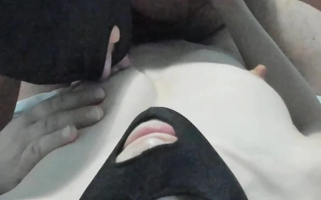 Sexy couple lick their breasts and nipples tenderly