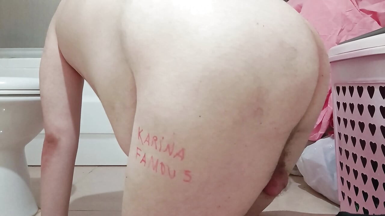 Squeezing my own sissy balls and ballbusting - Part 1