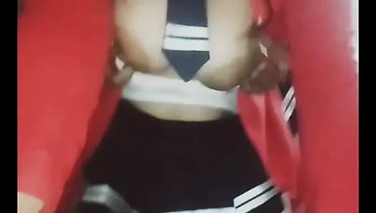 Fucking with a busty girl who likes to eat dick whenever she misses school
