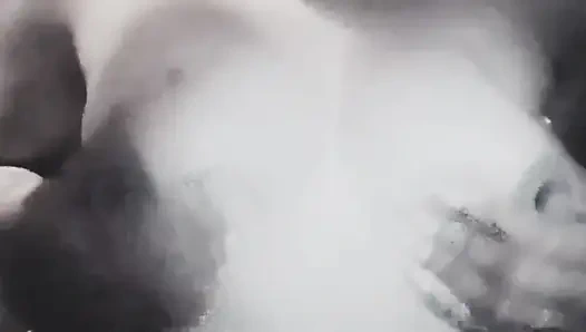 Девушка грубо ласкает ее большие груди