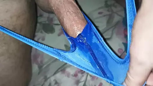 Cum in my blue thong
