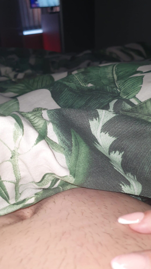 Step mom naked in bed get touched by step mom wuth her sexy long nails | Clip 1