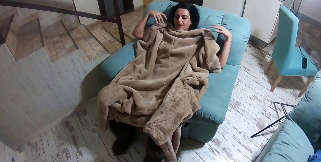 Naked in My Fur Coat, Deep Blowjob, Doggy Fuck and Cum on Satin Lining