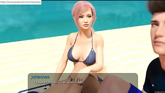 Лето с Mia, я трахнул ее пальцами на пляже