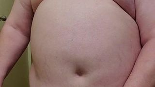Fat Chubby chub jerks his tiny cock for cum.