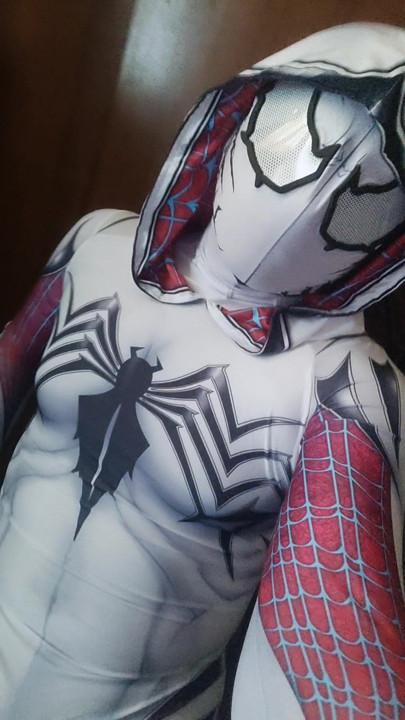 Sexy Spider-Man with a huge surprise