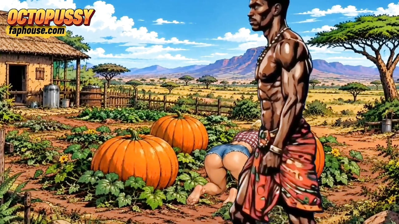 Pumpkin Hookup in Africa: White American Wife Rides Big African Cock