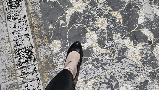 Mistress footjob and shoejob cum