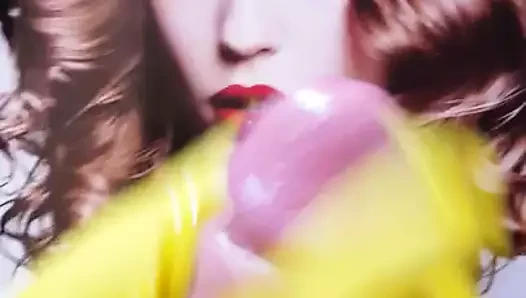 handjob ve cum ile plastik eldiven